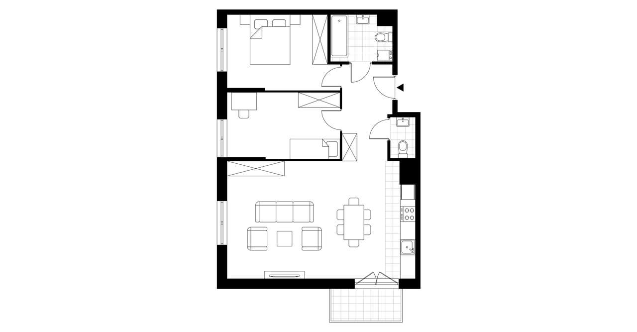 3-pokojowe mieszkanie 70m2 + balkon Bezpośrednio - Pełny obrazek: 4/13
