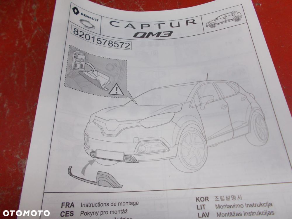 RENAULT CAPTUR I LIFT DOKŁADKA ZDERZAKA PRZÓD NOWA 82015-78572 - 2
