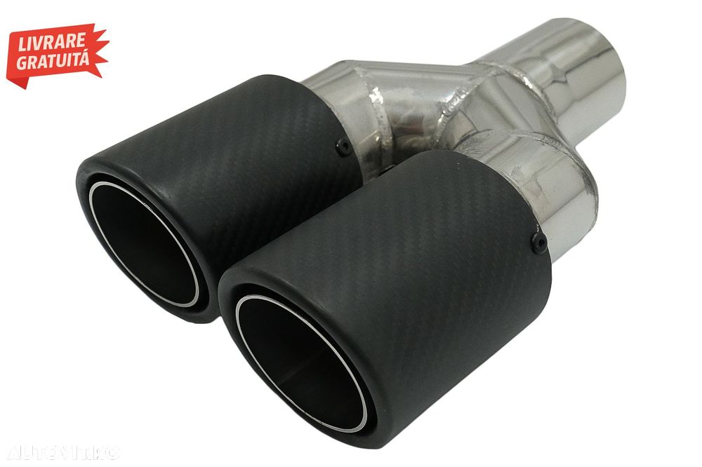 Toba Ornament Evacuare Fibra Carbon Mat Orificiu de admisie 5.8 cm Partea Stanga- livrare gratuita - 2