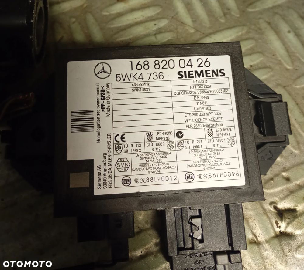 STACYJKA KLUCZYK MERCEDES A KLASA W168 MODUŁ IMO 16882004268 - 3