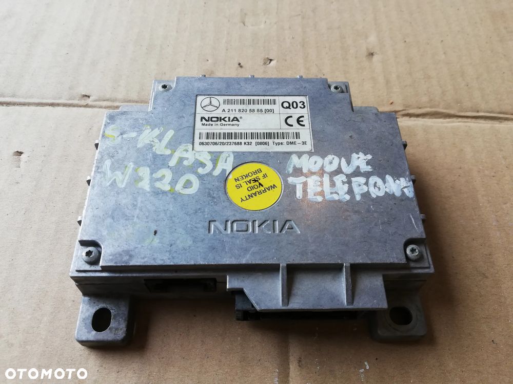 MERCEDES S KLASA W220 MODUŁ TELEFONU NOKIA A2118205885 - 1