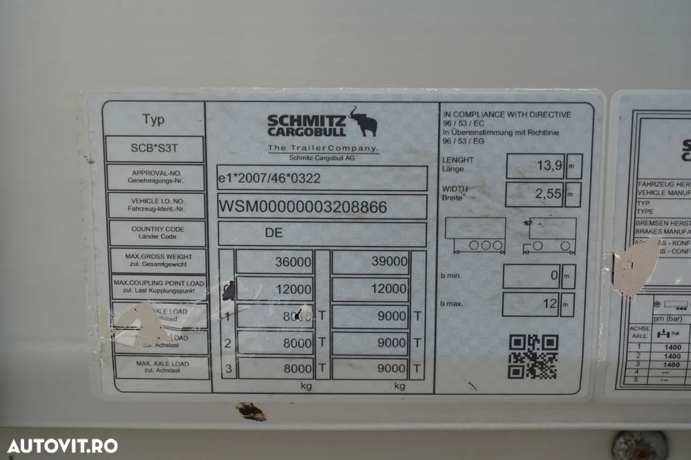 Schmitz Cargobull CURTAIN / JOLODA / TRAILERLODA / VARIOS / 385/55 R22.5 / LVT ROOF - 28