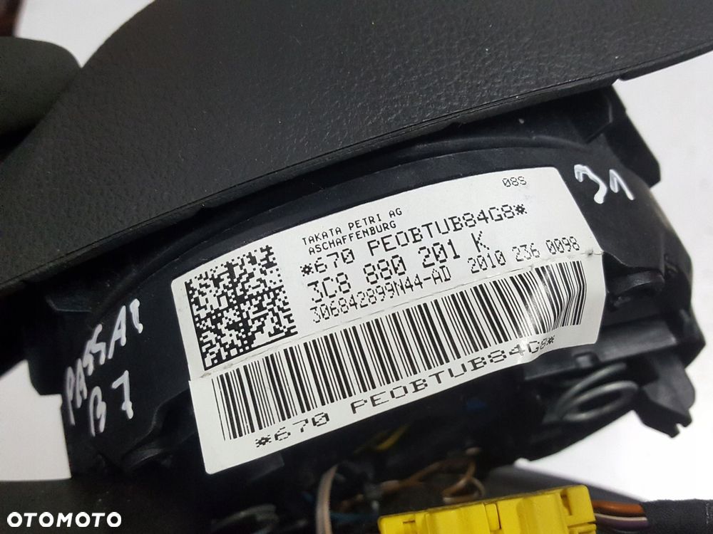 VW PASSAT B7 10-14r PODUSZKA AIRBAG KIEROWCY 3C8880201K - 4