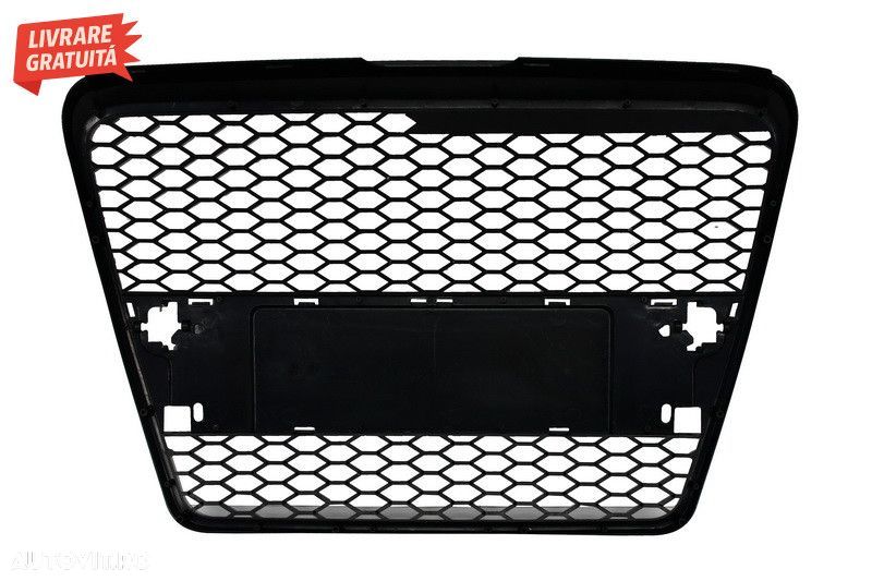 Grila Centrala Audi A6 4F C6 (2004-2007) RS Design Negru Lucios - 4