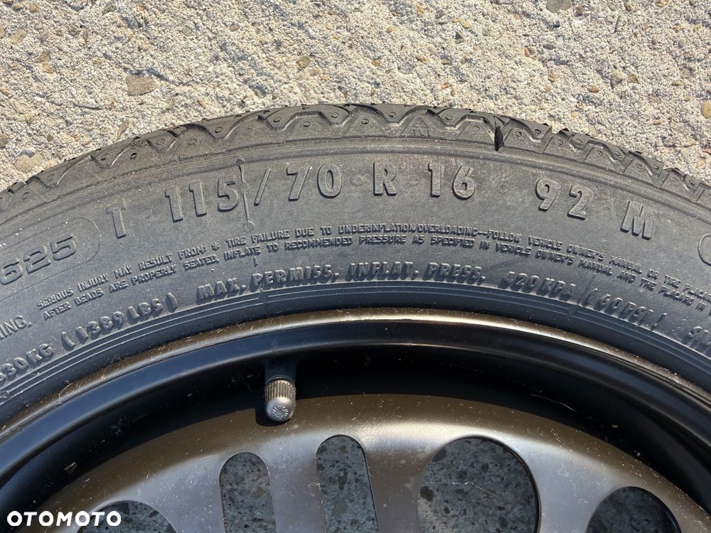 OPEL MERIVA B ZAFIRA B ASTRA III KOŁO DOJAZDÓWKA ZAPAS  5X110 16'' ZESTAW NAPRAWCZY - 3