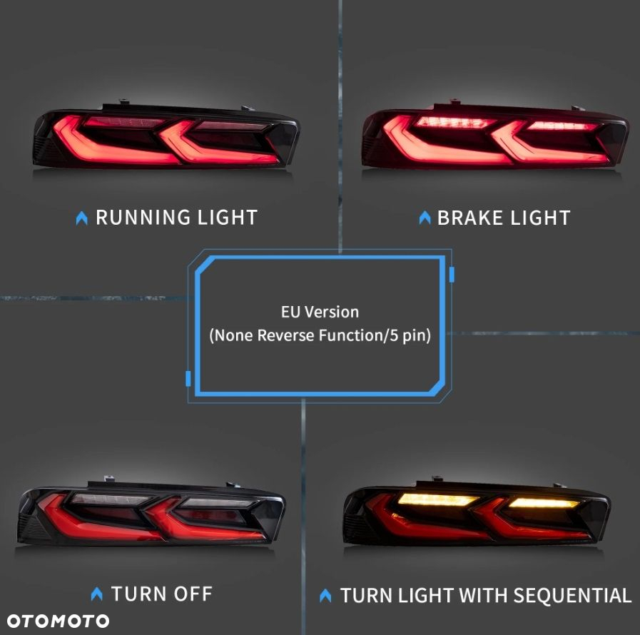 Lampy tyl kpl Vland Led Neon Diody Dynamiczne Chevrolet Camaro VI 6 2015-18 - 8
