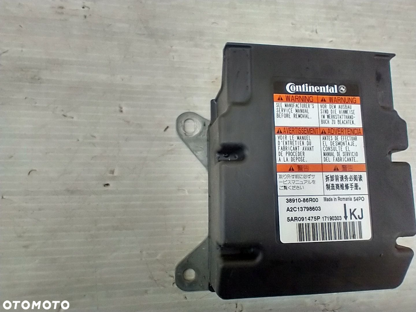 SUZUKI VITARA III 15- SENSOR MODUŁ PODUSZEK POWIETRZNYCH AIRBAG 38910-86R00 - 2
