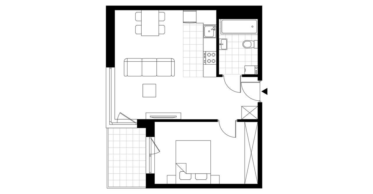 2-pokojowe mieszkanie 43m2 + balkon Bezpośrednio - Pełny obrazek: 4/24