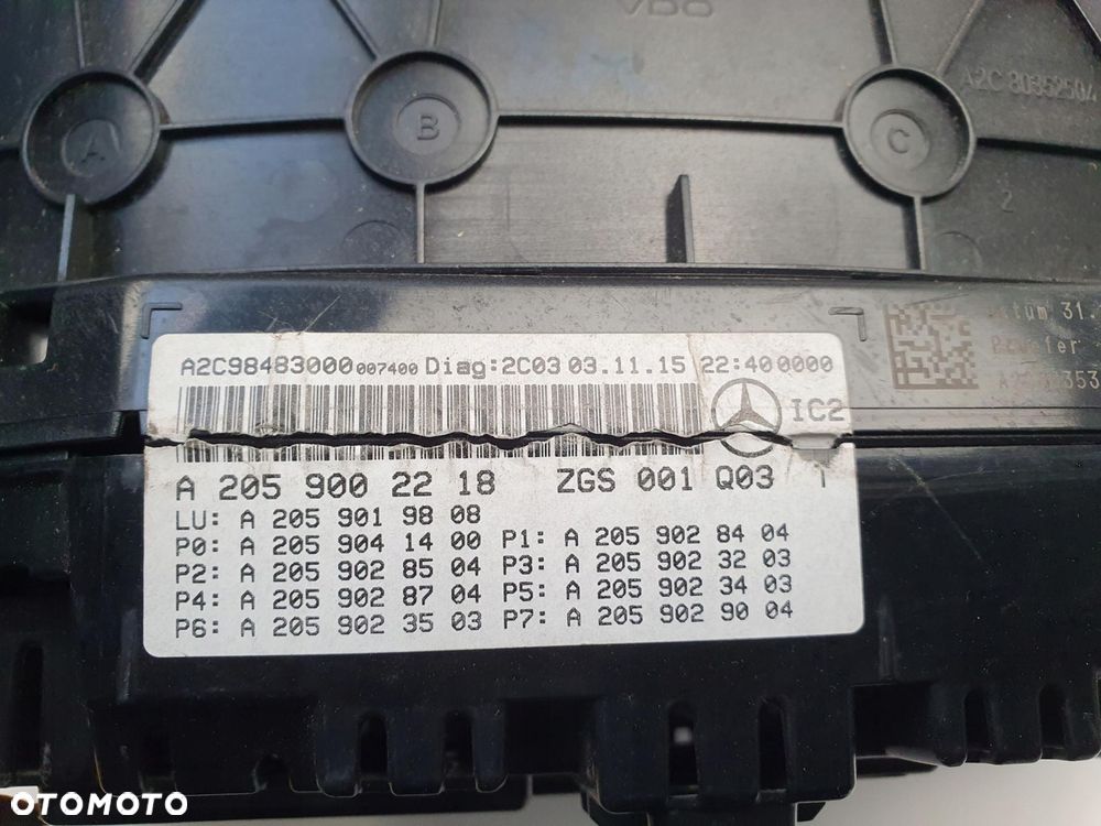 LICZNIK ZEGRY Zegar Mercedes W205 C205 Diesel A2059002218 Europa - 12
