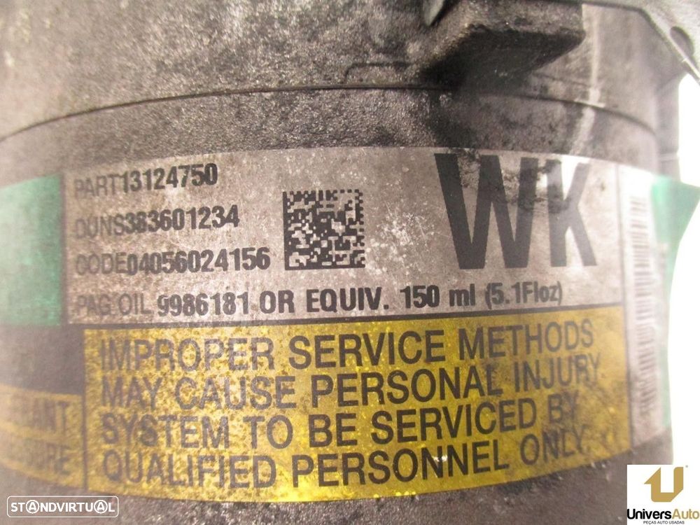 COMPRESSOR AR CONDICIONADO OPEL ASTRA H 2006 -13124750WK - 8