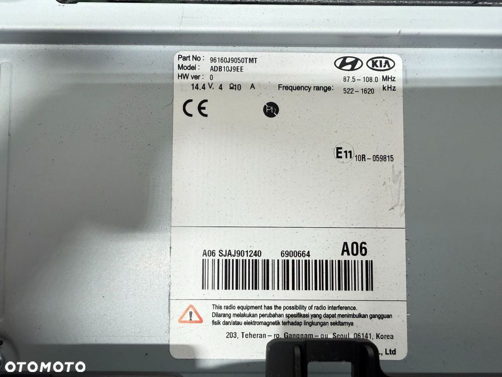 RADIO HYUNDAI KONA  96160-J9050  2017-2023 - 4