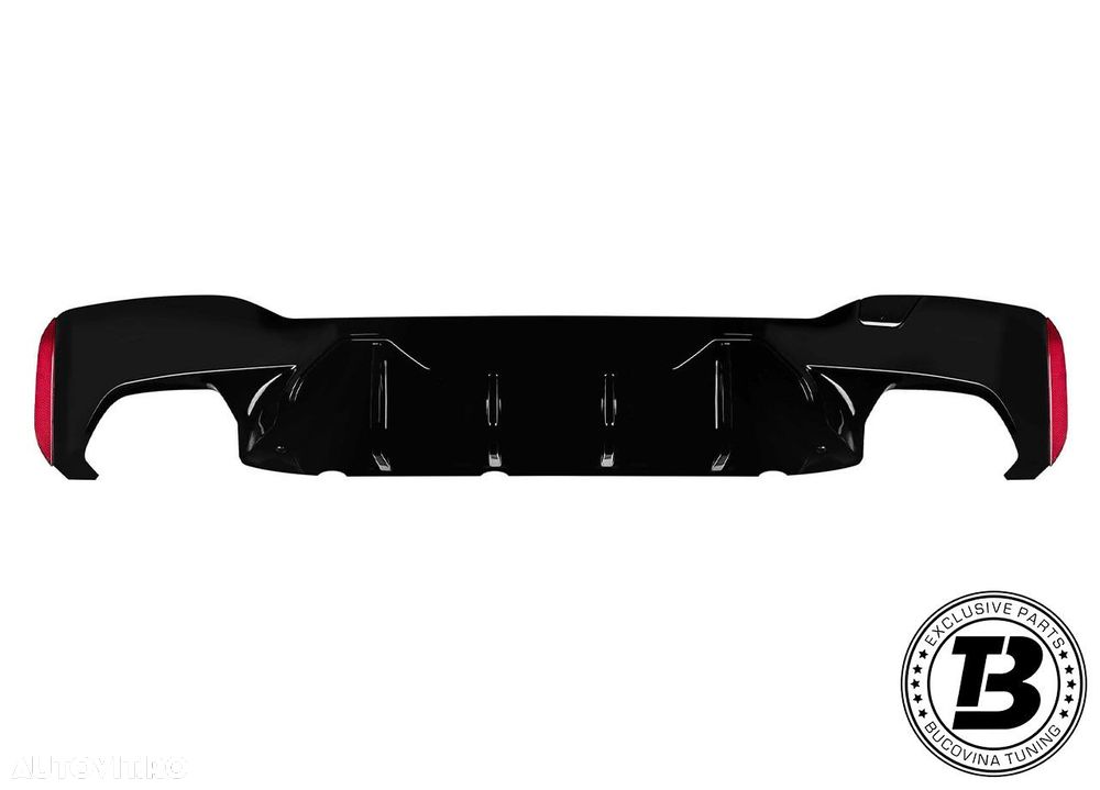 Difuzor Bara Spate cu Ornamente compatibil cu BMW Seria 5 G30 G31 M5 Design - 5