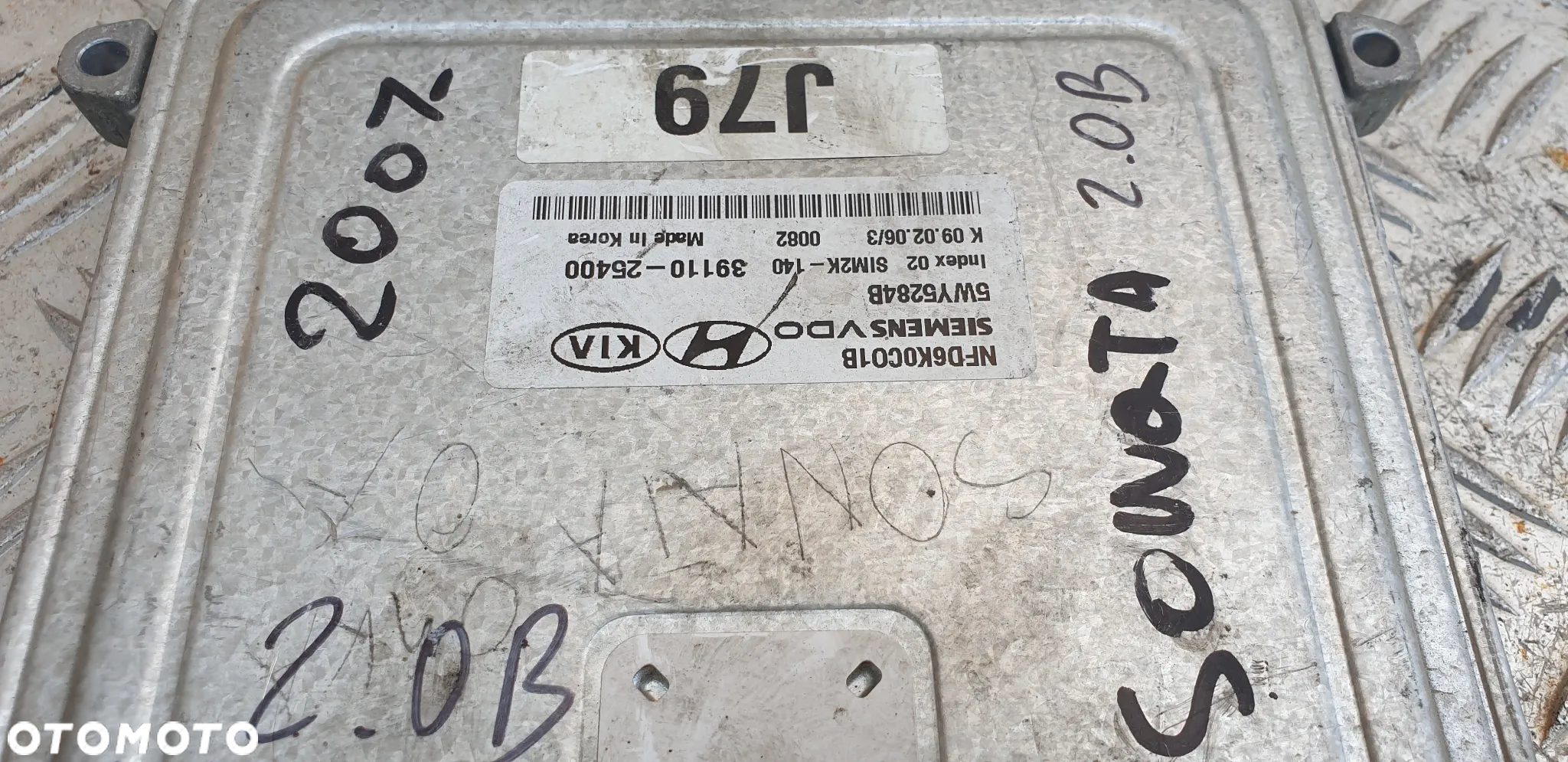 hyundai sonata v kia 2.0 b sterownik komputer silnika 39110-25400 5wy5284b - 3