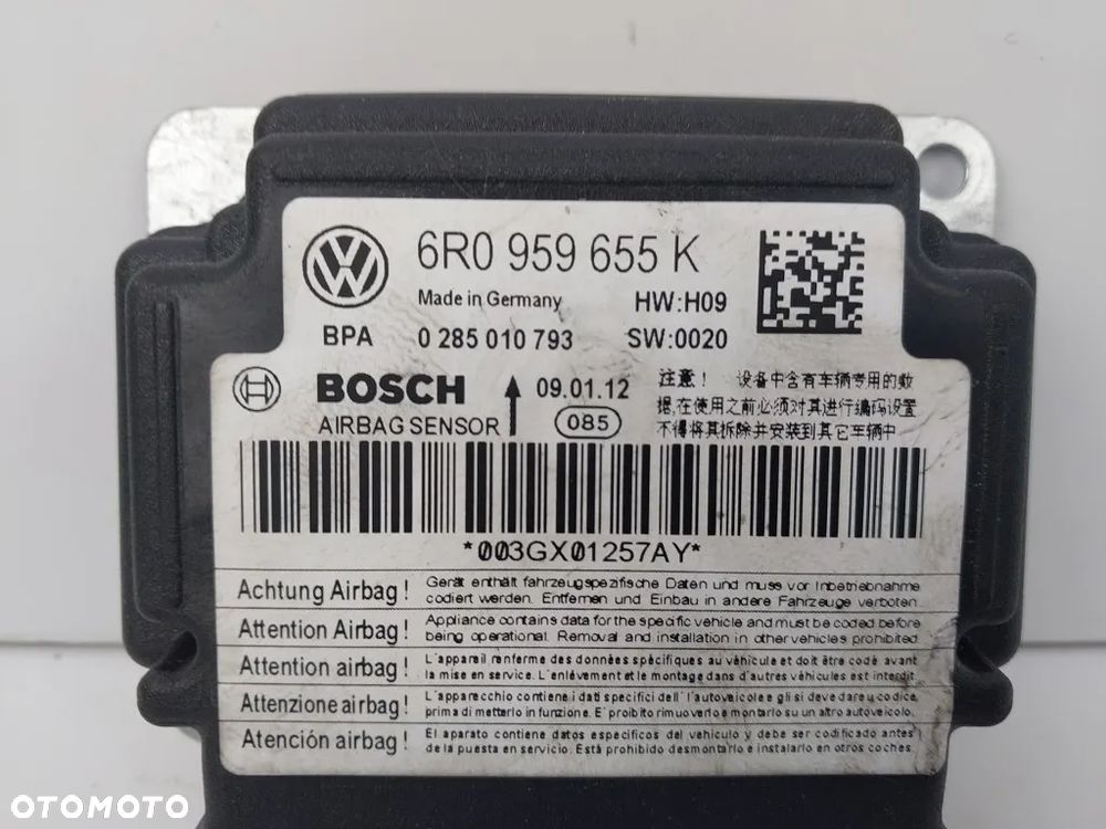 Sensor Poduszek Moduł Airbag Audi A1 8X Polo 6R Ibiza 6J 6R0959655K - 2