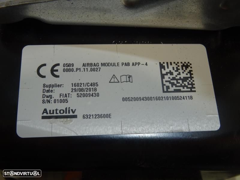 Airbag De Passageiro Abarth 500 / 595 / 695 (312_)  632123600E / 52002 - 8