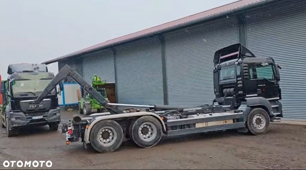 MAN TGS 26.440 6x4 – Meiller z systemem HDS (roll-off) + Kontener + Przyczepa – Euro 5 - 7
