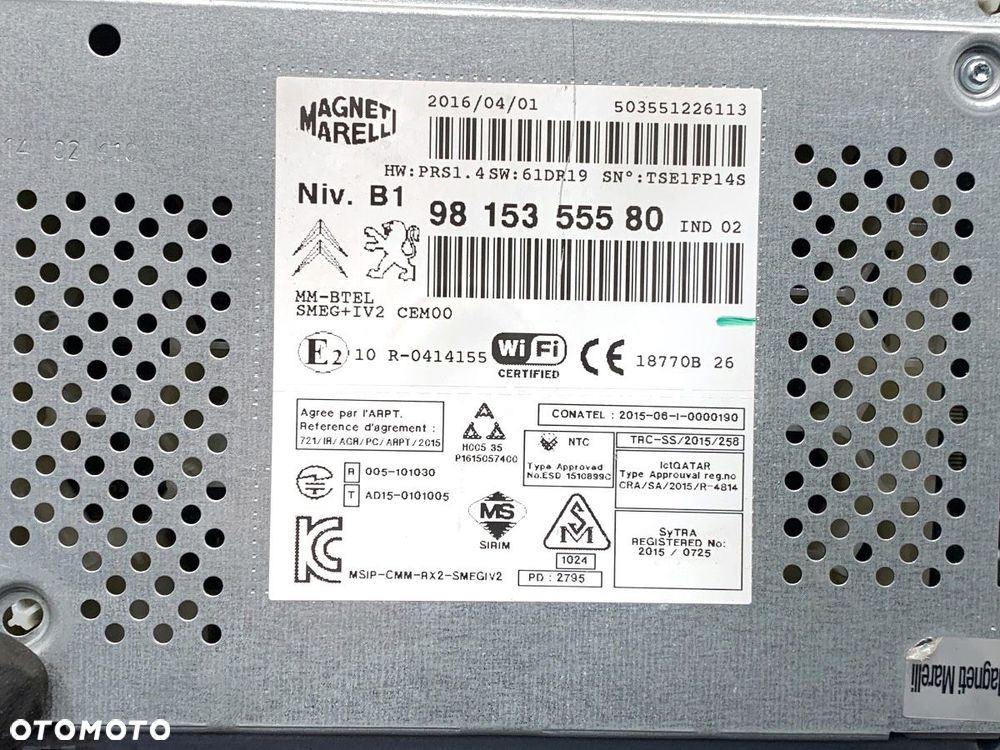 RADIO WYŚWIETLACZ CITROEN BERLINGO MULTISPACE (B9) 2008 - 2022 1.6 BlueHDi 100 73 kW [99 KM] olej - 4