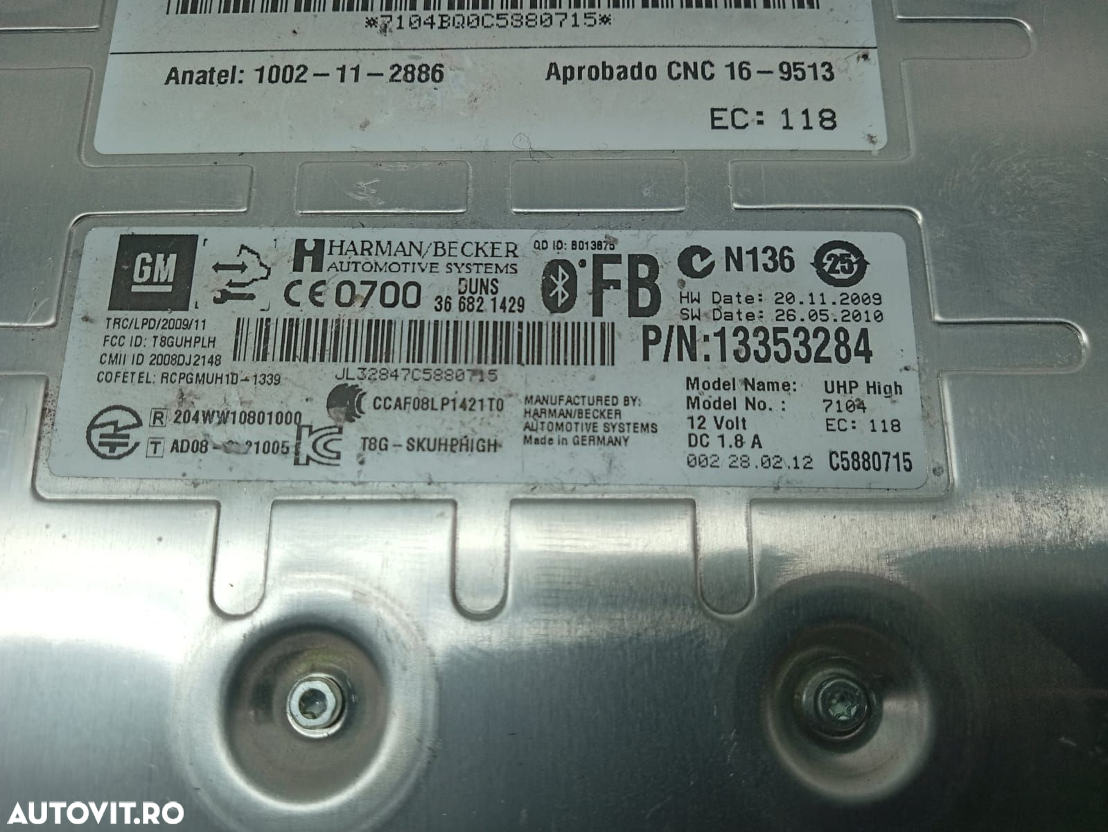 Modul bluetooth 13353284 Opel Astra J [2009 - 2012] - 3