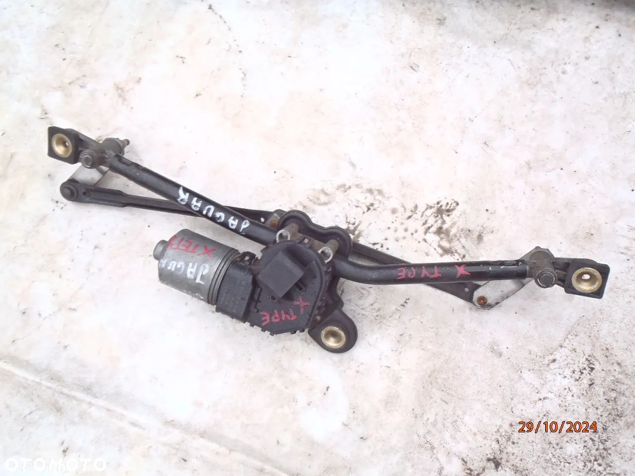 silniczek wycieraczek mechanizm ramiona cięgna cięgno trzpień frez jaguar x type xtype 0390 241 708 cep ORYGINAL JAK NOWY nie wypracowane - 1