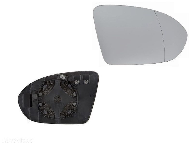 Geam oglinda Opel Astra K, 10.2015-, partea Dreapta, culoare sticla crom, sticla asferica, cu incalzire, - 1