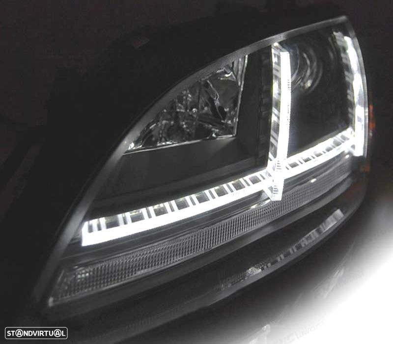 FARÓIS AUDI TT 8J 06-10 XENON LUZ DIURNA LED DINAMICOS AFS PRETO - 4
