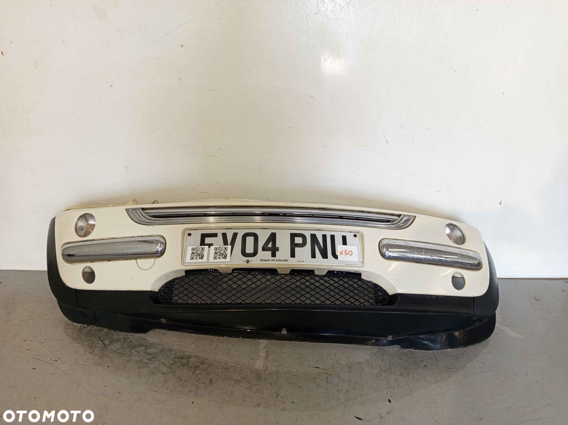 + ZDERZAK PRZÓD PRZEDNI MINI COOPER BIAŁY PEPPER WHITE HALOGENY - 1