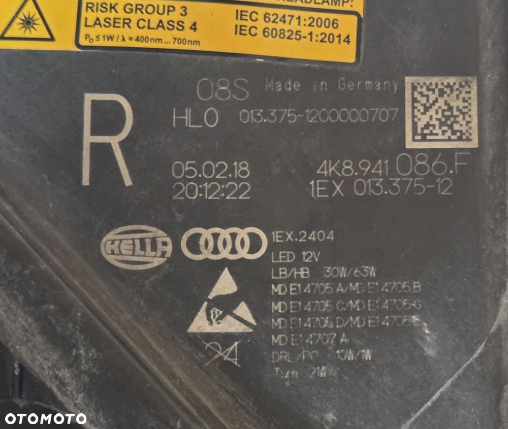 Lampa przednia Audi A7 S7 4K8 4K8941086F - 8