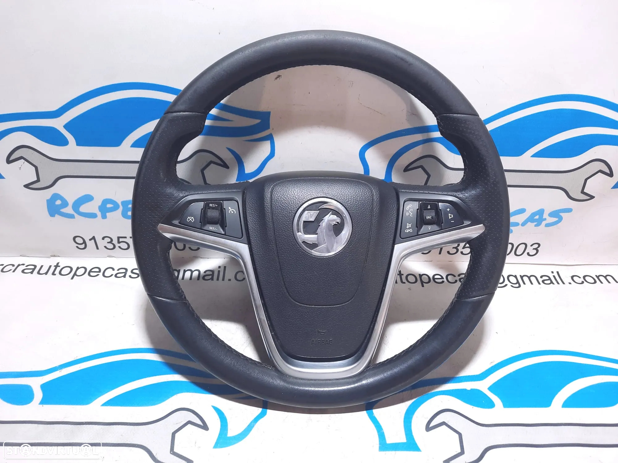 VOLANTE GUIADOR COMPLETO OPEL ASTRA J P10 SRI 13306885 INSIGNIA A PELE PERFURADA COMANDOS MULTIFUNÇÕES AIRBAG - 7