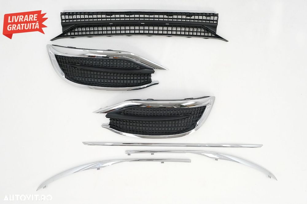 Accesorii Bara Fata Mercedes S-Class W222 Facelift Sedan (2017-2020) Chrome M-Desi- livrare gratuita - 10