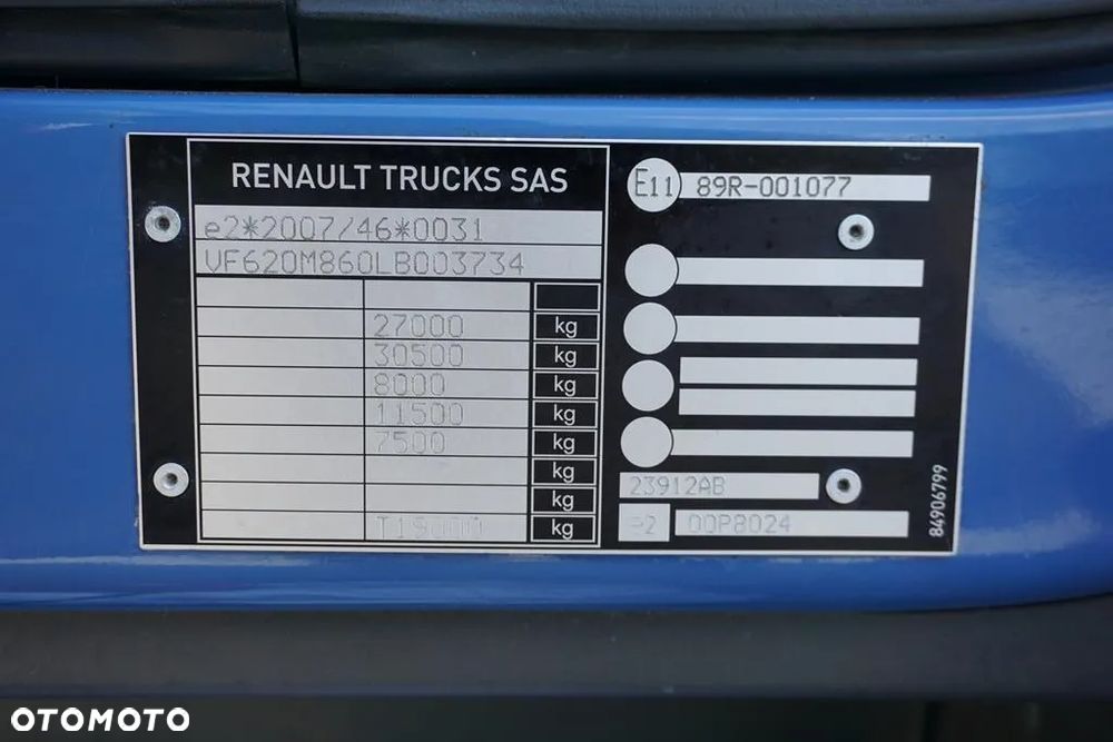 Renault / D 320  / EURO 6 / FIRANKA  / 21 PALET / ŁAD. 16 390 KG - 11