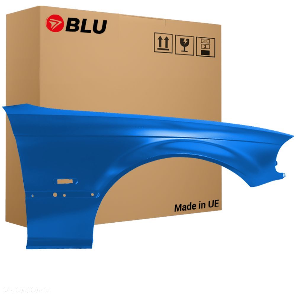 BLU Błotnik BMW 3 E46 Coupe Cabrio 364 prawy niebieski 1999-2003 przód Topaz Blue - 1