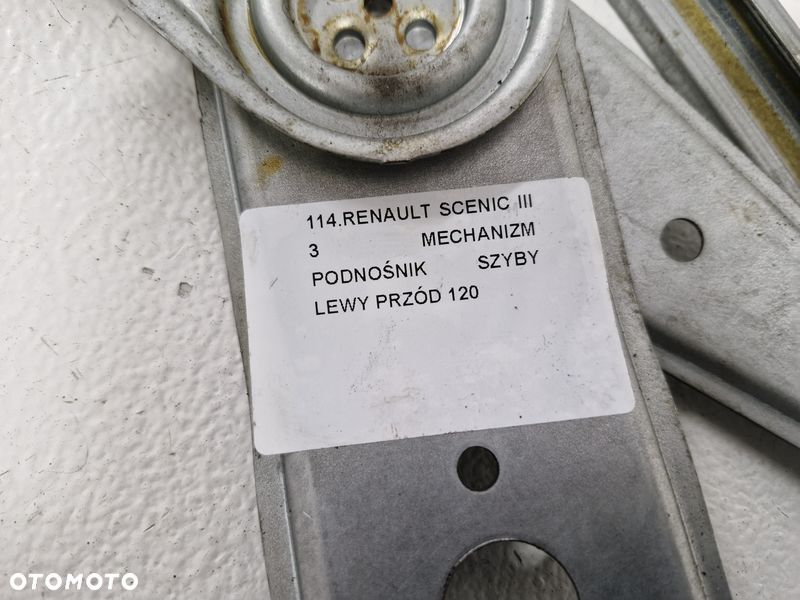 RENAULT SCENIC III 3 MECHANIZM PODNOŚNIK SZYBY LEWY PRZÓD PRZEDNI - 5
