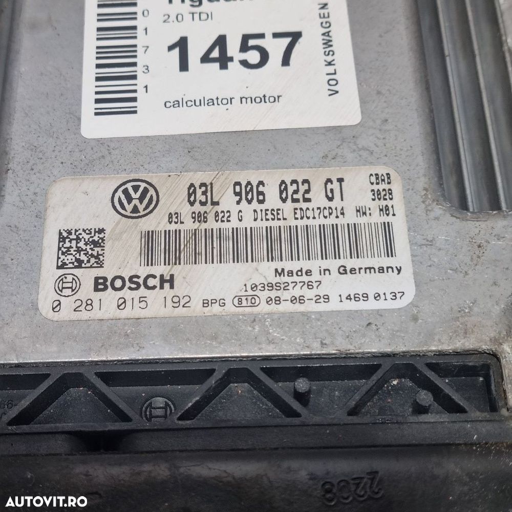 Calculator motor Volkswagen Tiguan 5N 2.0 TDI 2008 - 2011 140CP Manuala CFFB Euro5 ... - 2