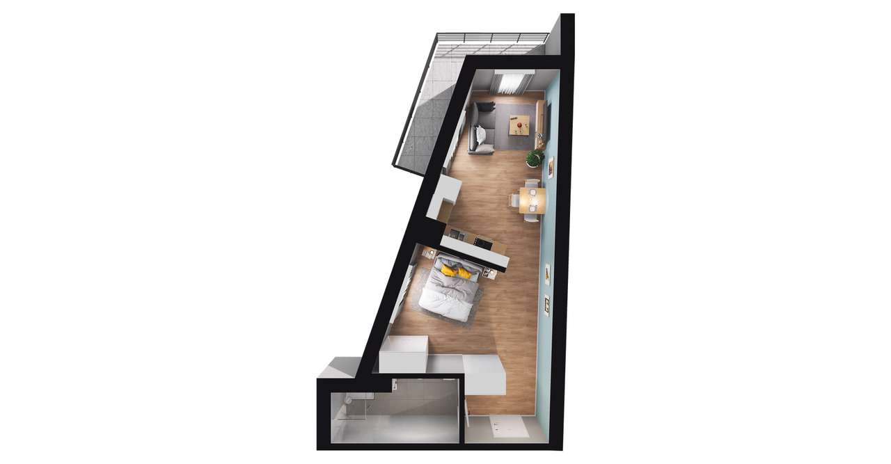 2-pokojowe mieszkanie 40m2 + balkon Bezpośrednio - Pełny obrazek: 3/13
