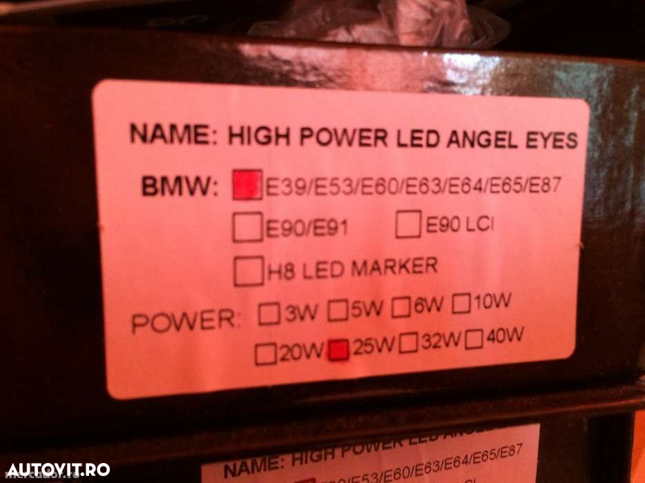 Led marker 25W(4x6,25W) Angel Eyes BMW E39 E53 E60 E63 E64 E65 E66 E87  CALITATE PREMIUM ⭐️⭐️⭐️⭐️⭐️ - 4