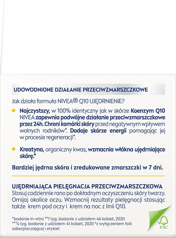 Krem przeciwstarzeniowy do twarzy Nivea Q10 UJĘDRNIENIE 15 SPF dzień 50ml - 3