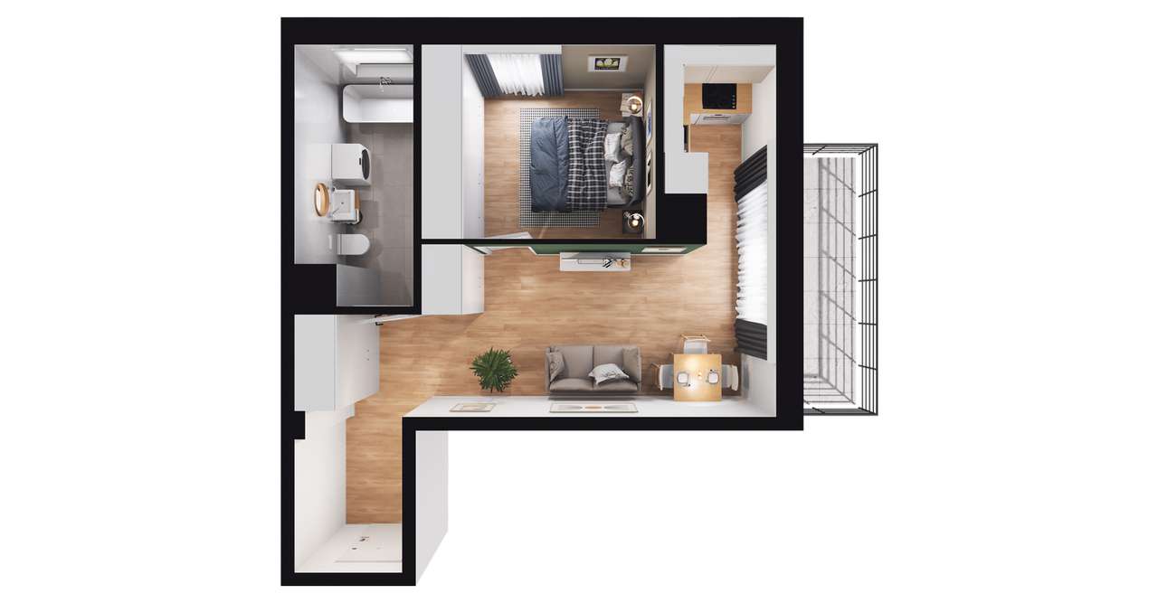 2-pokojowe mieszkanie 37m2 + balkon Bez Prowizji - Pełny obrazek: 3/12