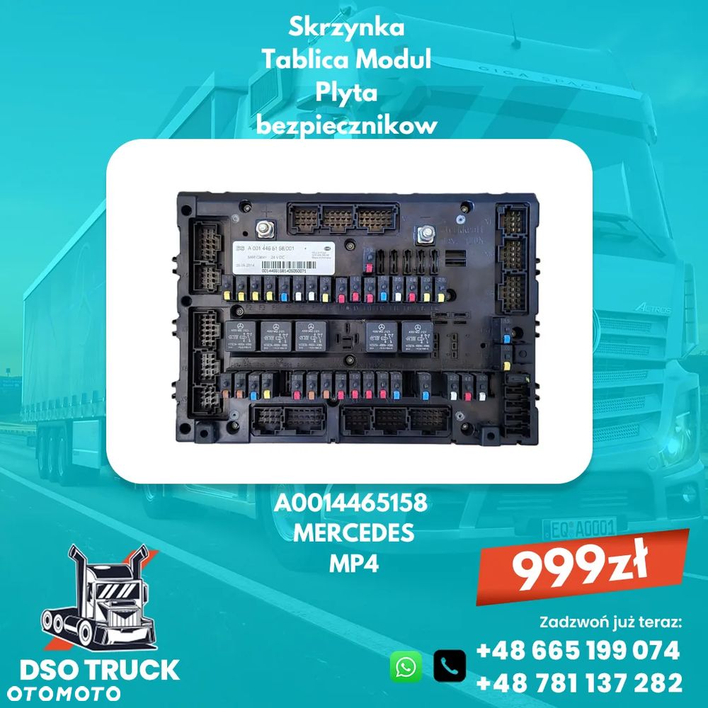 A0014465158 MERCEDES MP4 Skrzynka Tablica Modul Plyta bezpiecznikow - 1