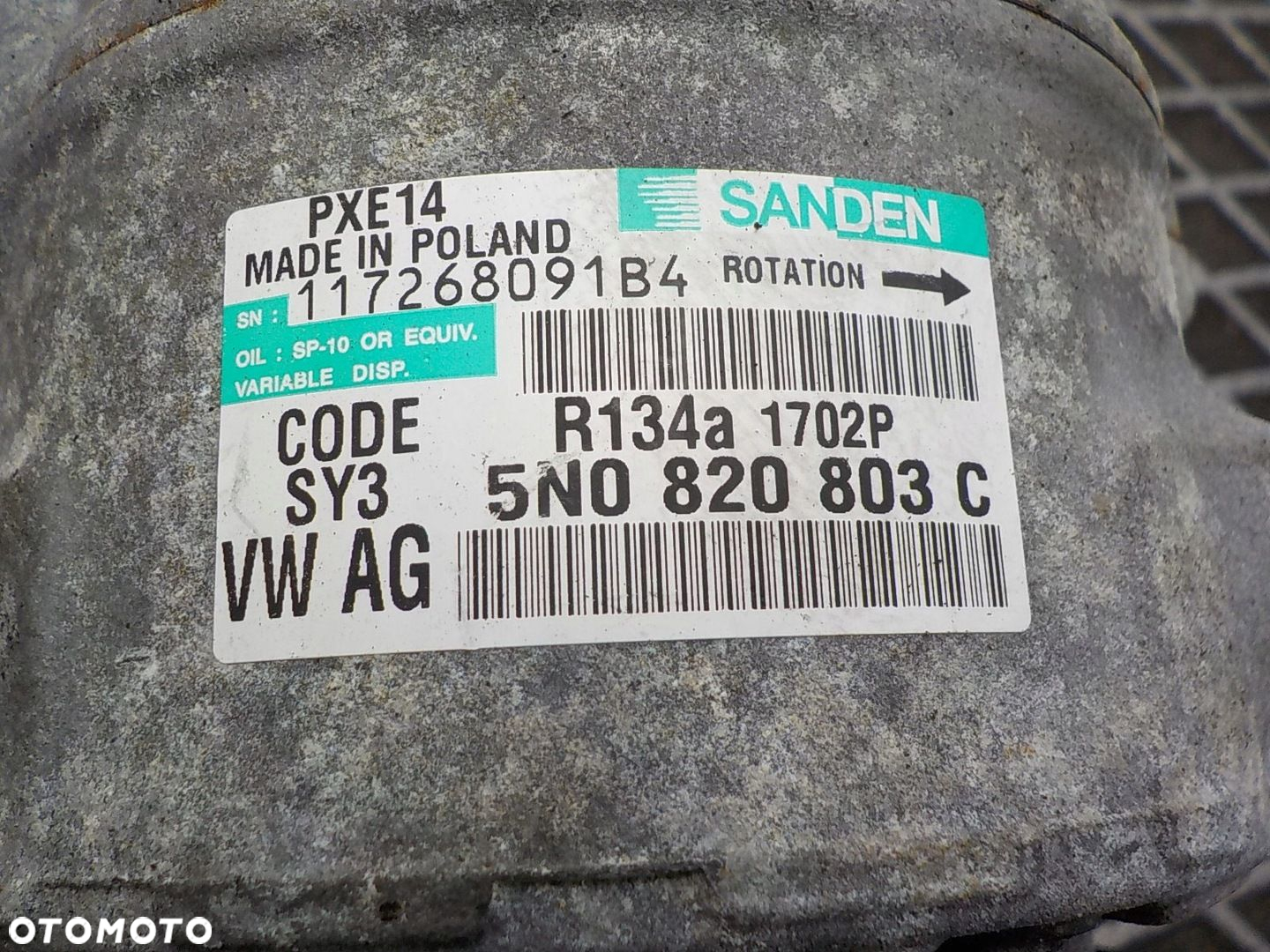 VOLKSWAGEN PASSAT B7 2.0 TDI SPRĘŻARKA POMPA KLIMATYZACJI 5N0820803C - 4