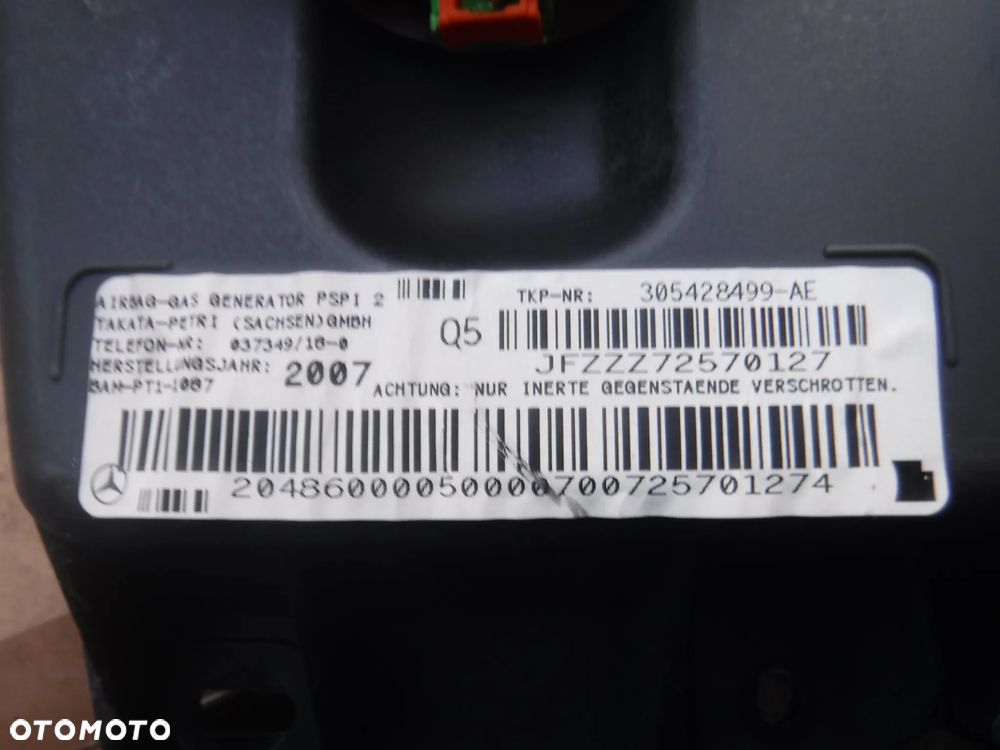 Mercedes C Klasa W204 poduszka pasazera air bag 305428499-AE 2048600005 - 3