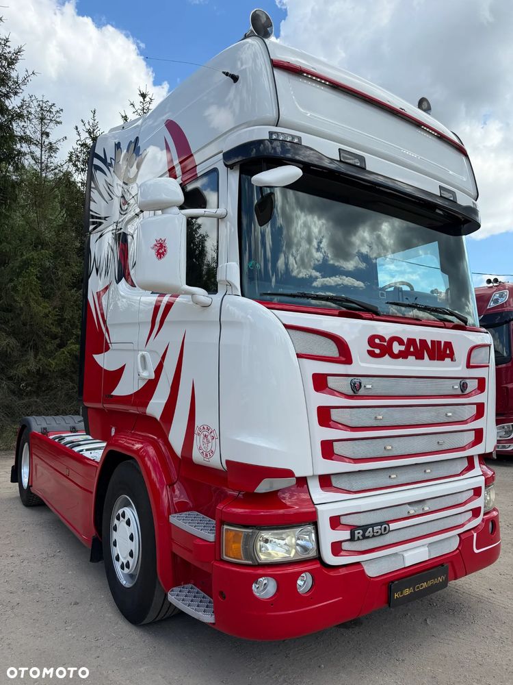 Scania R450 RETARDER / LED / KLIMA POSTOJOWA / MIKROFALA / ALUFELGI / ZBIORNIKI 1200 L / FULL SPOJLERY / NAWIGACJA / ŚLICZNA SCANIA / OD NOWOŚCI SPALANIE TYLKO 27 L / 11.2016 ROK !! - 32