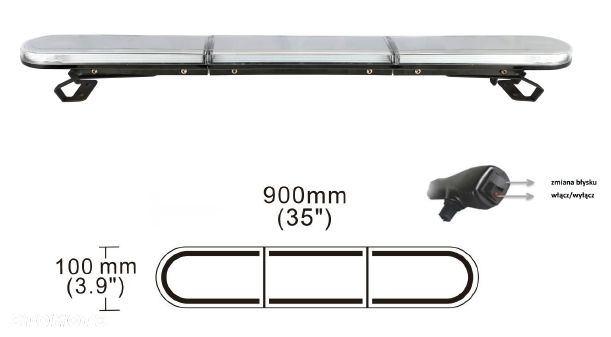 Belka ostrzegawcza LED 900x100x45mm BLK0057 kogut lampa ostrzegawcza