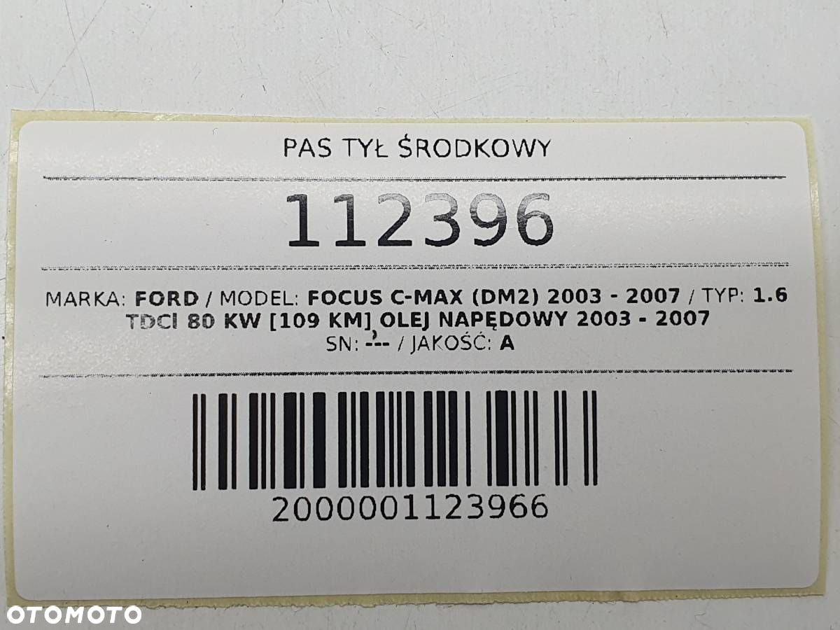 PAS TYŁ ŚRODKOWY ZAPINKA FORD FOCUS C-MAX  4M51-A611B68-BE - 9