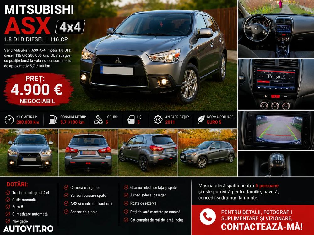 Mitsubishi ASX 1.8 DID 4WD Instyle U06 - 1