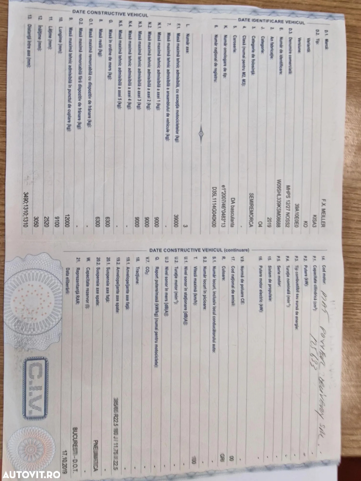Meiller 28mc, axa liftabila, scena vizitare, 6,3t, picioare sprijin 21900 Eur+Tva,  anvelope 60% ok, frane disc, bara protectie spate, prelata, otel Hardox, STARE FOARTE BUNA, posibilitate leasing 4 ani, 21.900 EUR+Tva - 21