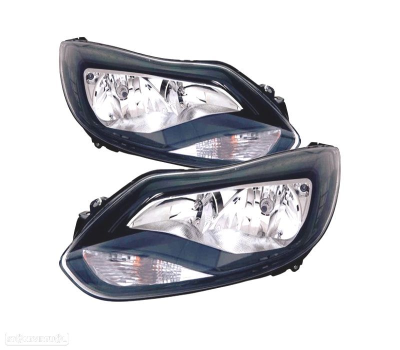 FARÓIS PARA FORD FOCUS IV 11-14 FUNDO PRETO - 1