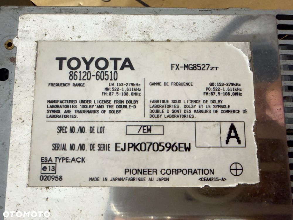 Radio Toyota Land Cruiser 120 02-10r. Nr. 86120-60510. - 2