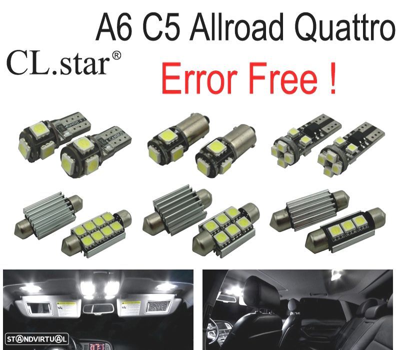 KIT COMPLETO DE 20 LÂMPADAS LED INTERIOR PARA AUDI A6 C5 ALLROAD QUATTRO 2000 -2005 - 1