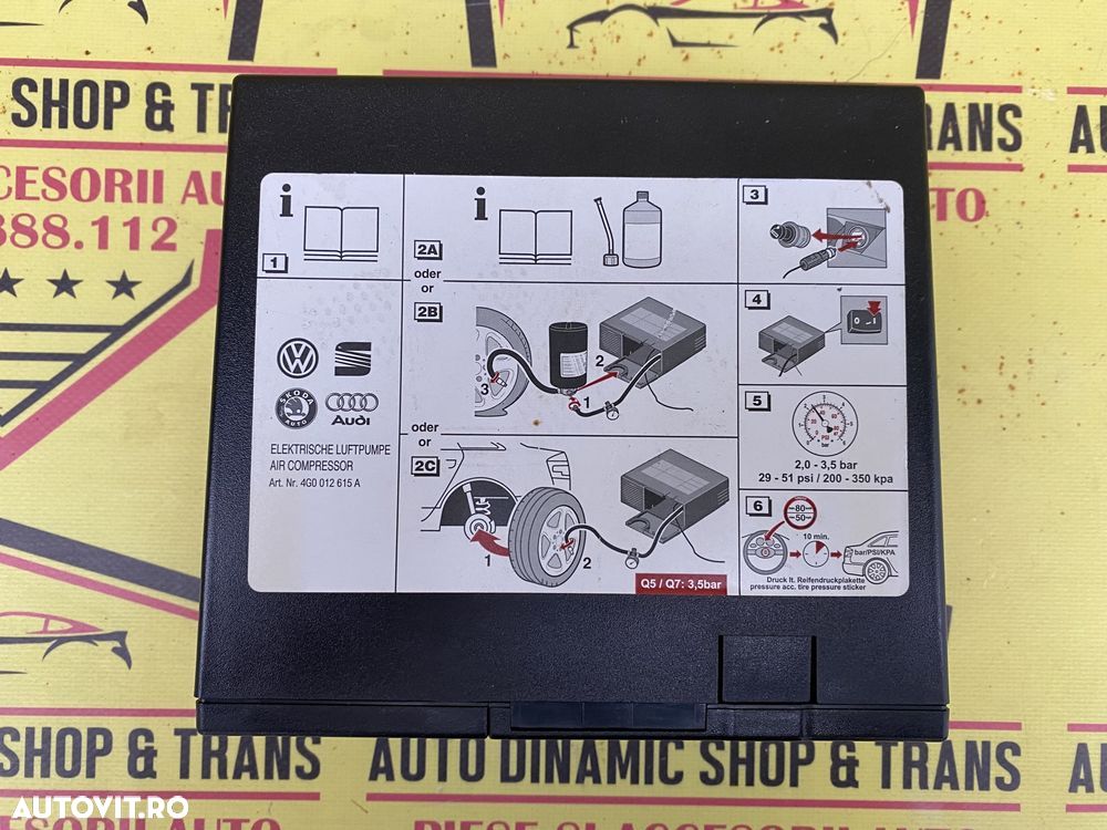 Compresor auto umflat roti 12V original Audi Q5 Q7 SUV - 3