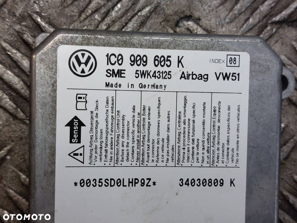 ZESTAW AIRBAG KOKPIT DESKA PASY PODUSZKI MODUŁ POLO IV 3D 6Q4857705J - 8